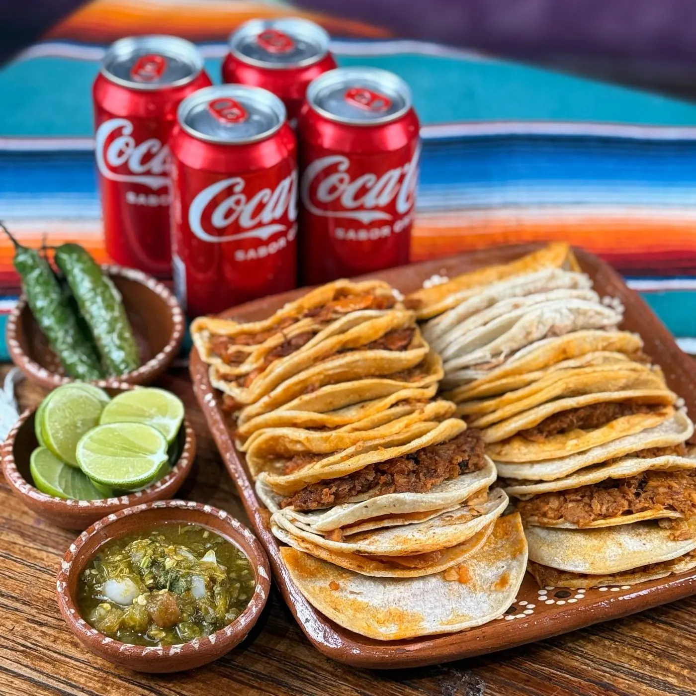 Charola de tacos de canasta de La Mexicana para llevar